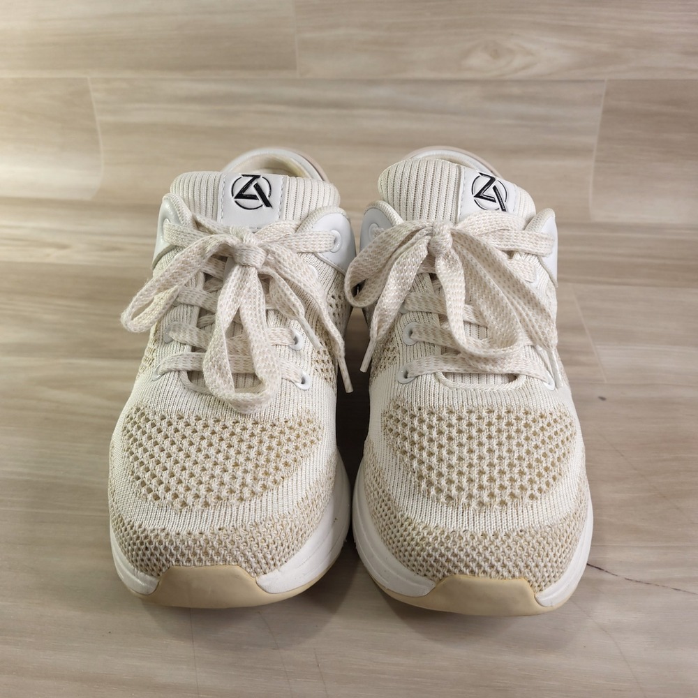 Zeba Hands Free Sneakers Womens 9.5 Cream White Knit Slip On Walking Shoes - Picture 8 of 14